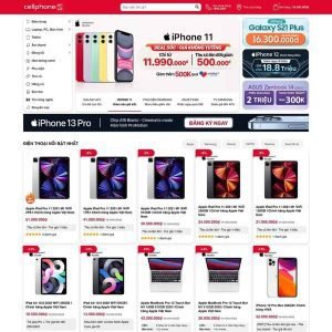 Giao Diện Website Kinh Doanh Điện Thoại Máy Tính Đồ Công Nghệ
