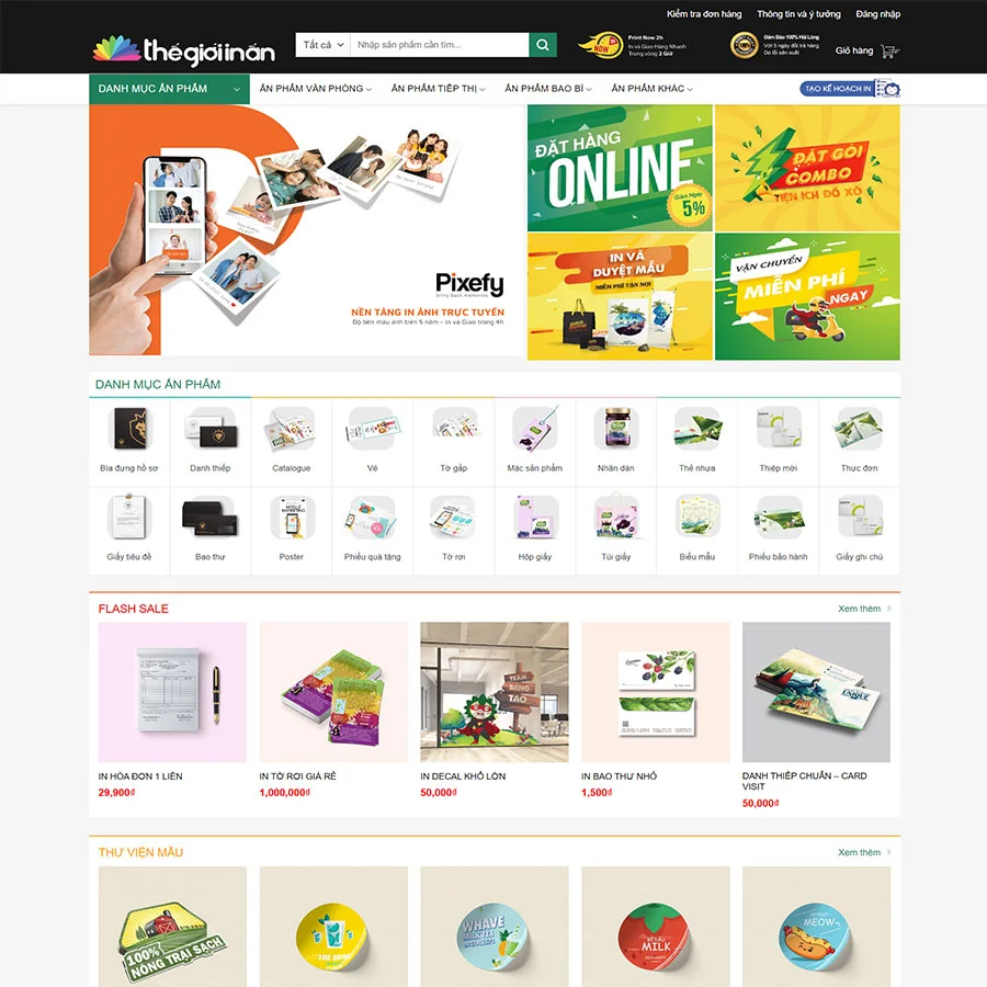 Giao Diện Website In Ấn Chuyên nghiệp
