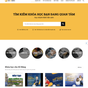 Giao diện Website Kinh Doanh Khoá Học Online + Hệ Thống Affiliate