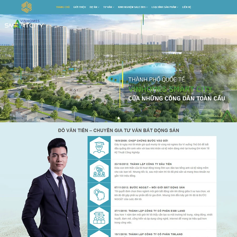 Giao Diện Website Môi Giới Bất Động Sản Cá Nhân