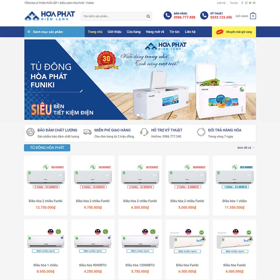 Giao Diện Website Kinh Doanh Sửa Chữa Điện Lạnh