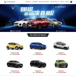 Giao Diện Website Kinh Doanh Xe Vinfast