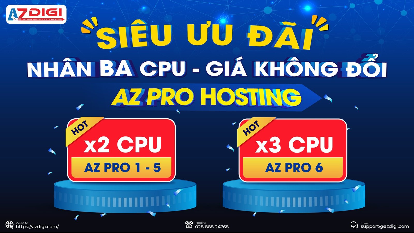 Read more about the article AZDIGI nhân ba CPU, giá không đổi, giảm thêm 50%